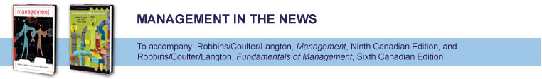 Management In The News: Management, Ninth Canadian Edition