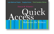 Simon & Schuster Quick Access Reference for Writers, Third Canadian Edition Book Cover